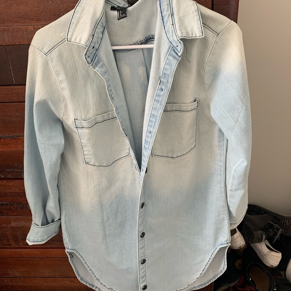 Denim button down dress